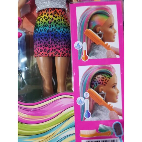 Barbie Leopard Rainbow Hair Brown Eyes NWT - Picture 8 of 10